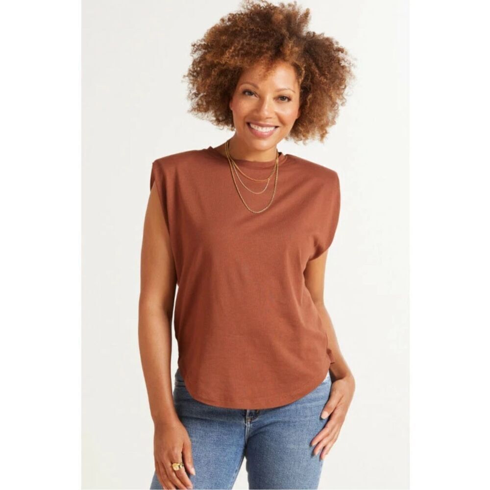 Good American Strong Shoulder Tank in Tortoise Shell Size 7 (4XL) NWT‎